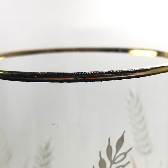 Libby Wheat Spray Cocktail Glasses, White and Gold Wheat Tumblers, Circa 1960 - Picture 3 of 15